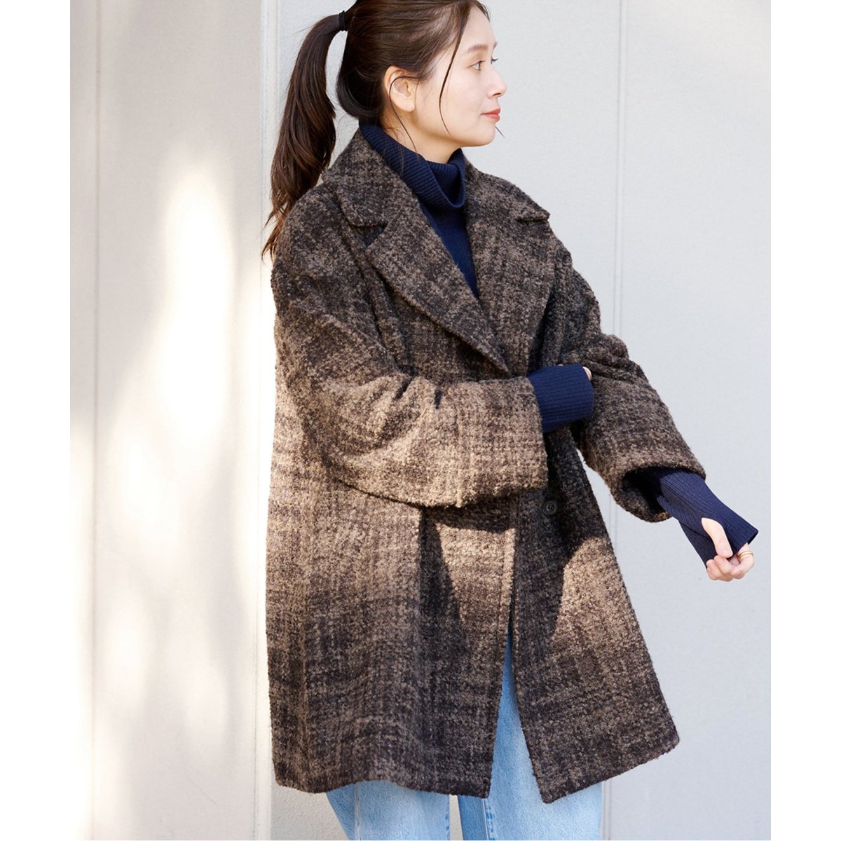 BALLIツイードビッグカラーミドルコート | ジャーナルスタンダード