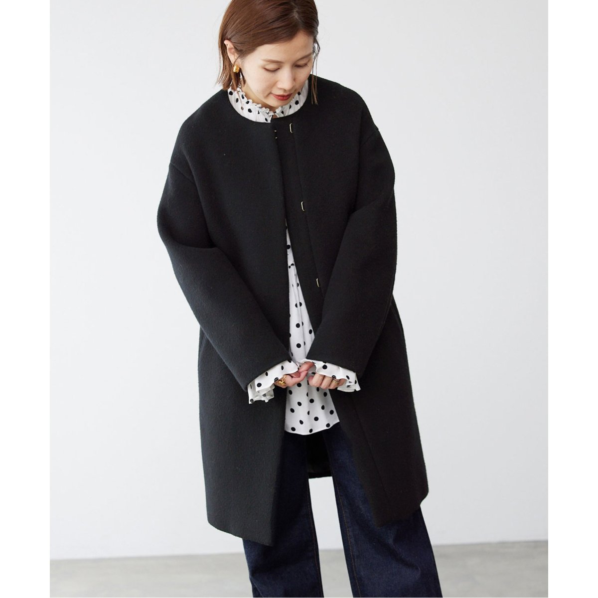 ラムウールノーカラーコート | イエナ(IENA) | マルイウェブチャネル