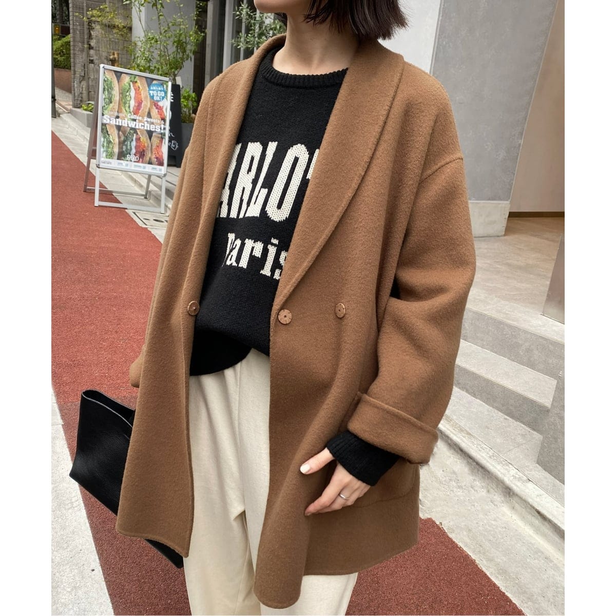 SUPER140 ダブルフェイスベルテッドコート | スローブ イエナ(SLOBE