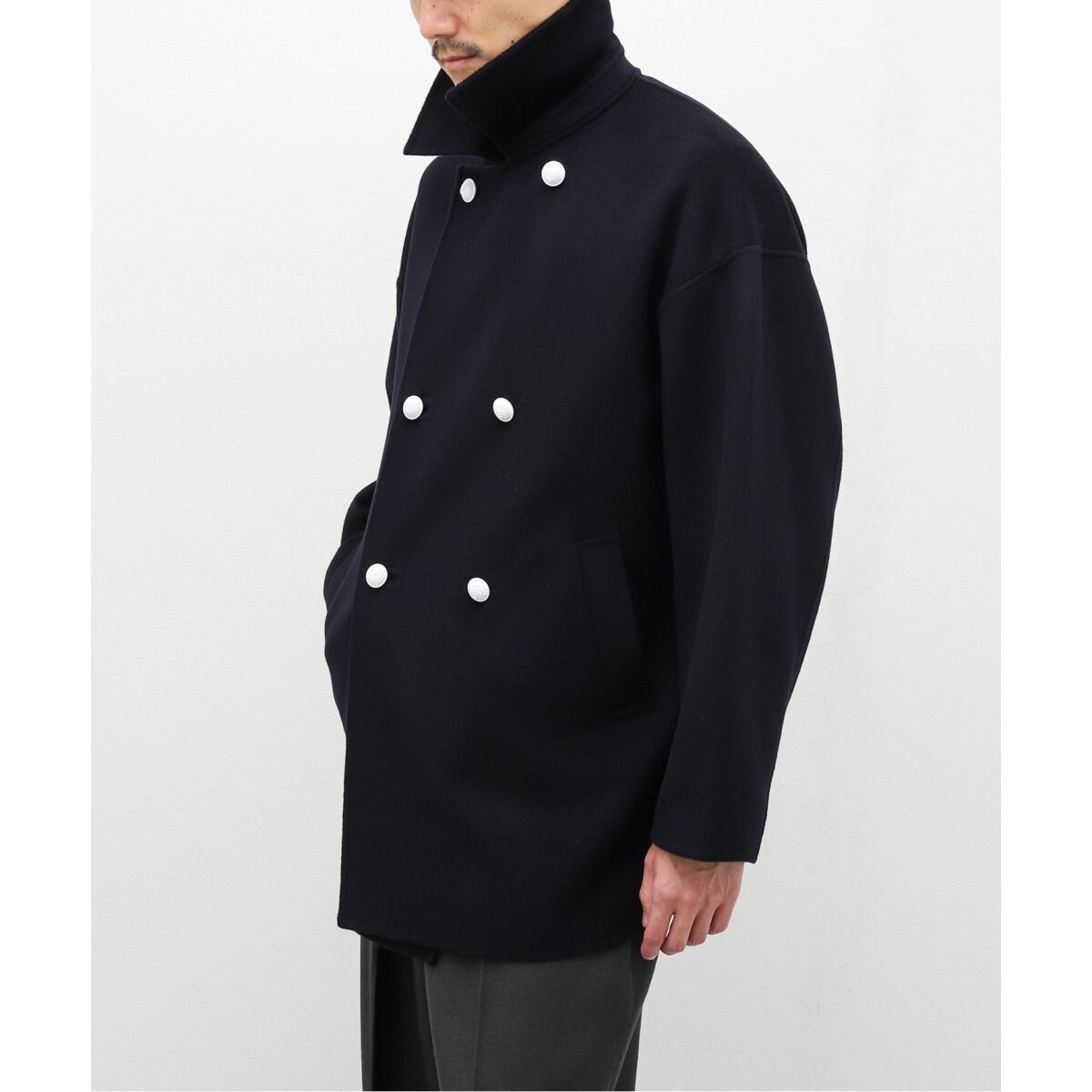 CALMER / カルメール】別注 ハミルトンウールリバー ピーコート