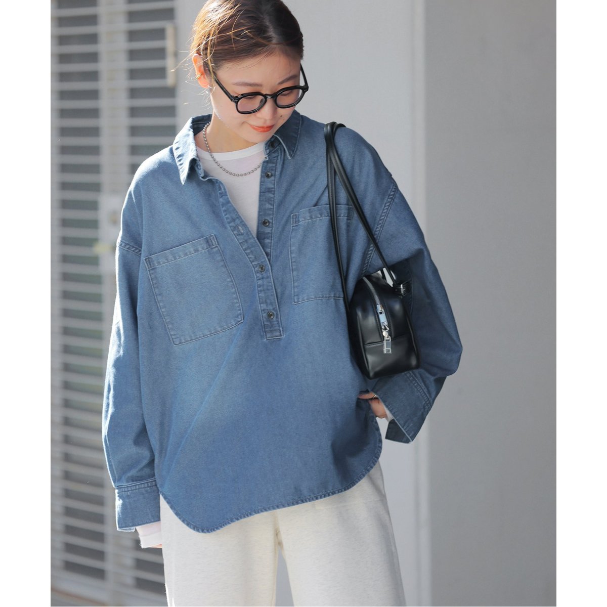 WEB限定追加2》デニムプルオーバーシャツ/インディゴ | ジャーナル