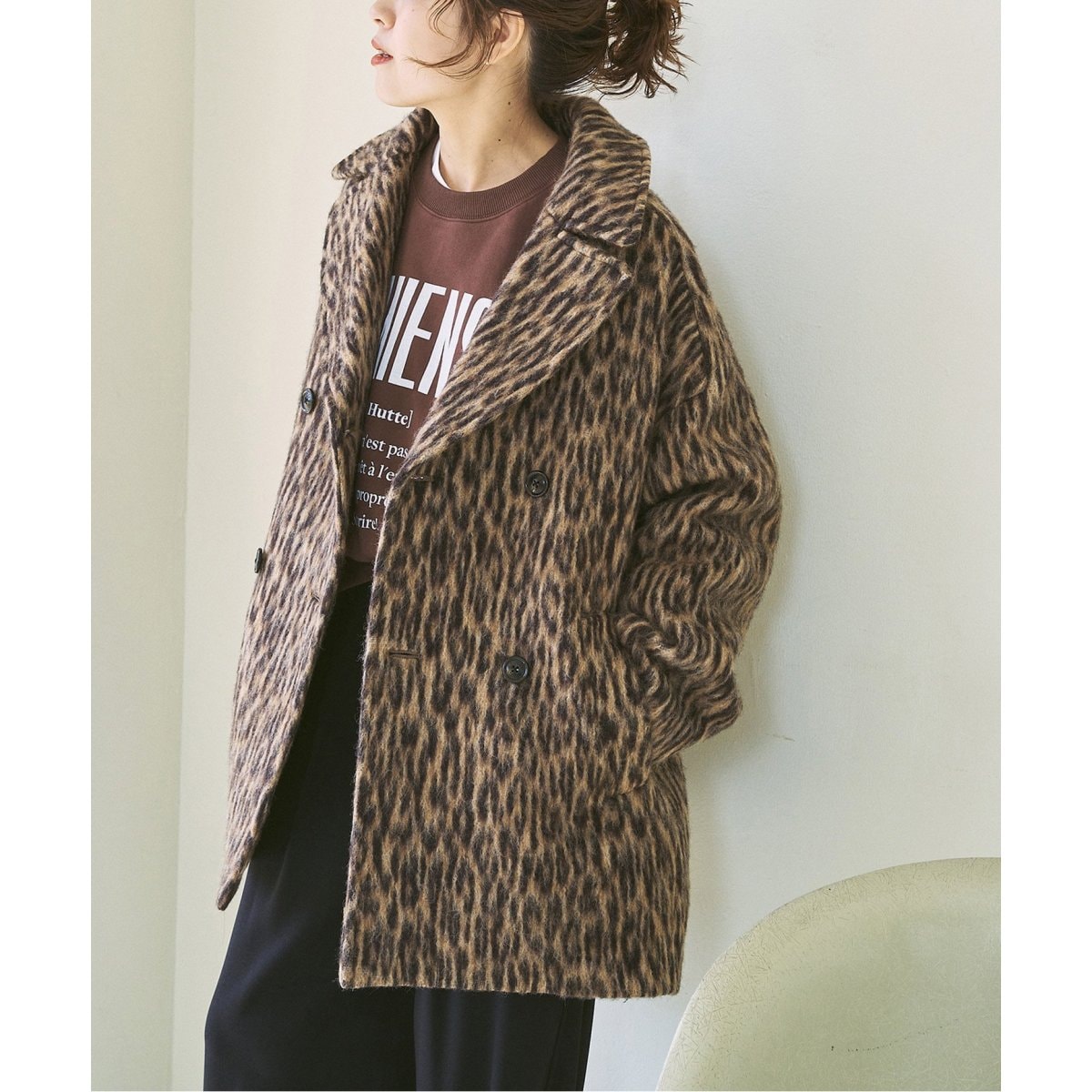 TICCA / ティッカ レオパードシャギーピーコート 0243410252