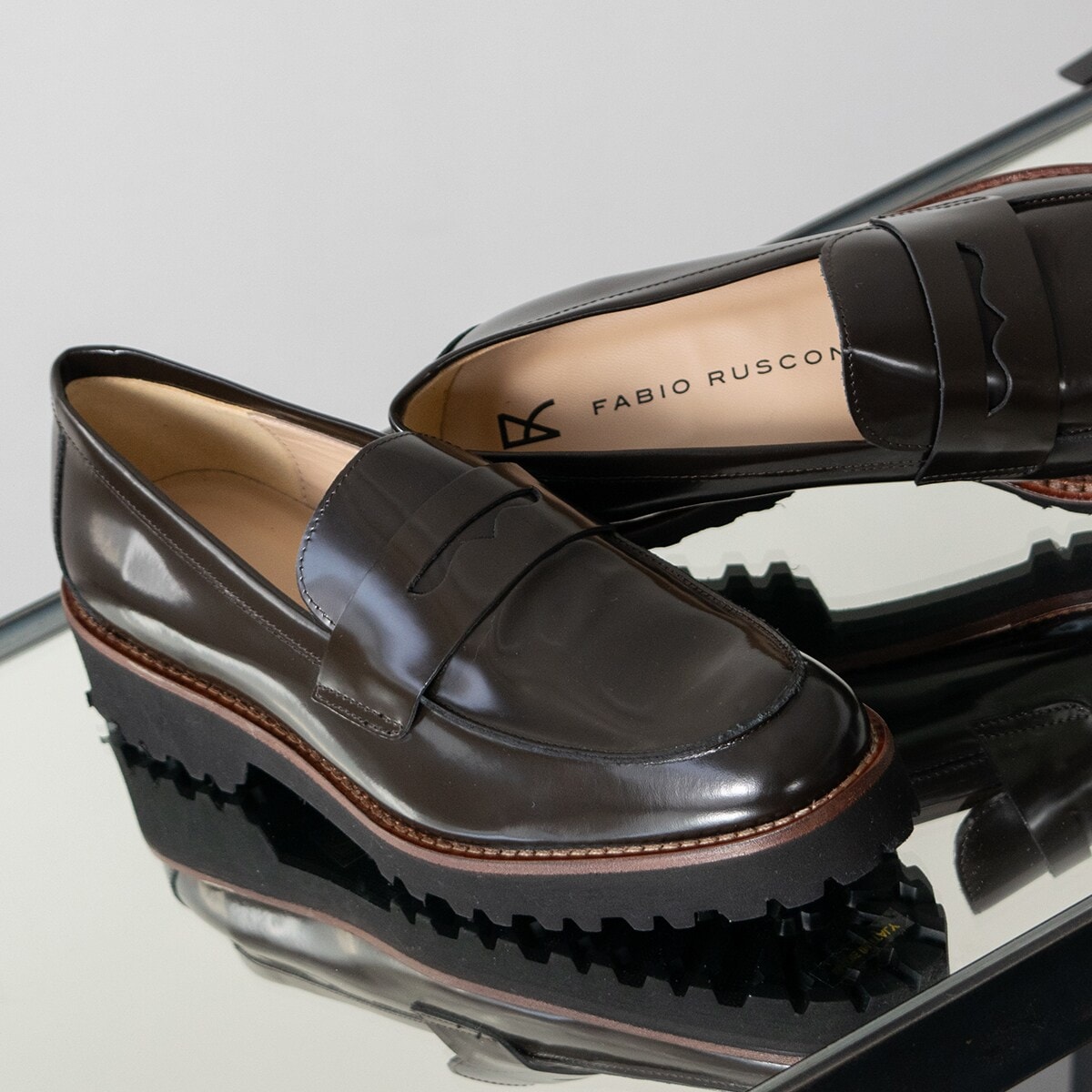 FABIO RUSCONI◇2.8cmヒール◇EVAタンクソールモカシューズ | ファビオ