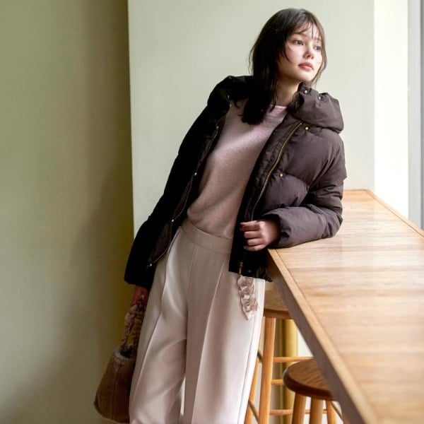 KAWADAダウンショートコート【撥水洗濯機OK静電気防止裏地】《XS～LL