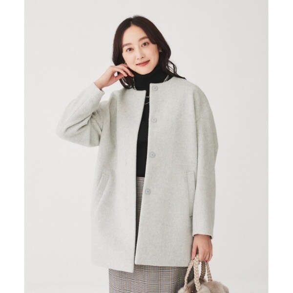 日本製】ミディ丈ノーカラーコート | アンタイトル(UNTITLED) | マルイ