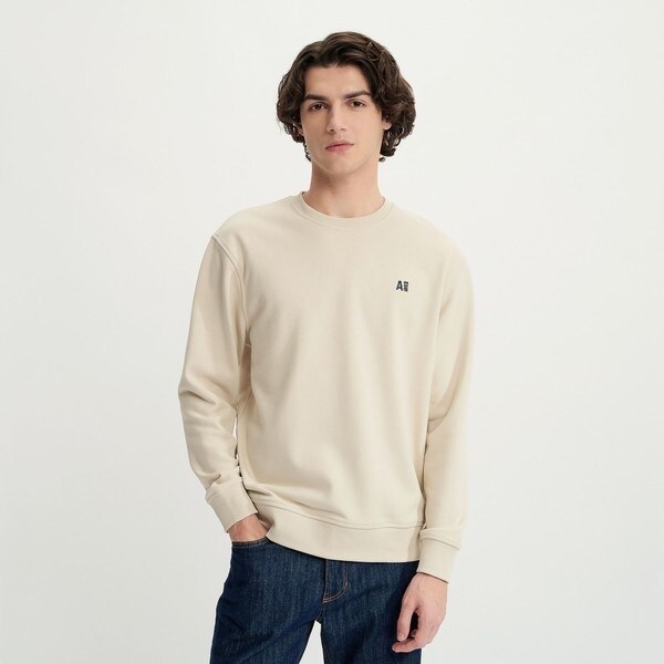 ワンポイントロゴ刺繍 フレンチテリークルーネックスウェットプル