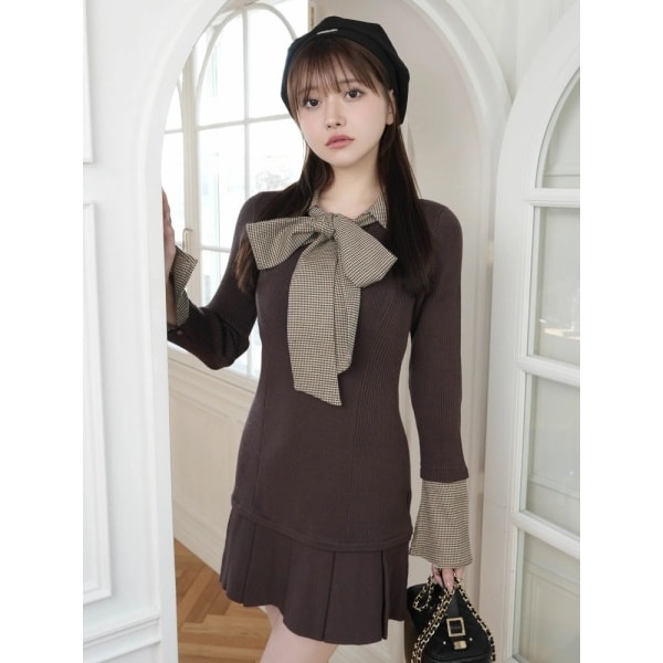 フロントZIPニットプリーツワンピース | リップサービス(LIPSERVICE