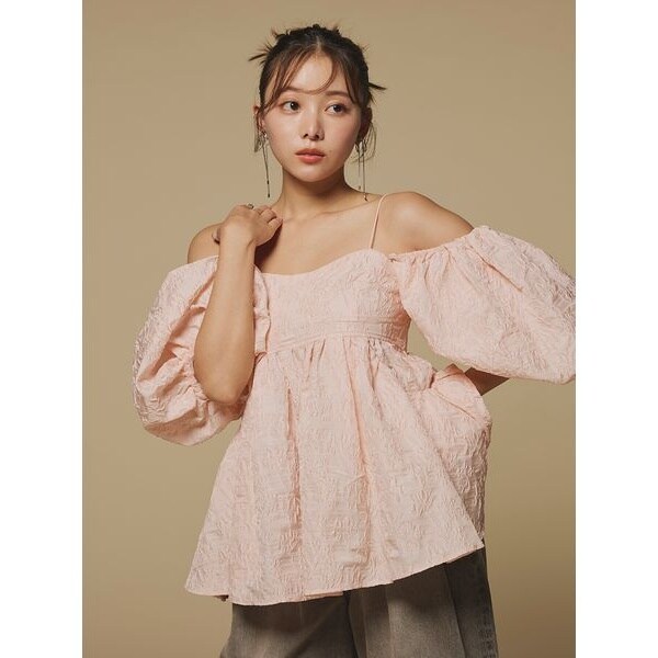 WEB限定カラー】3WAYジャガードペプラムビスチェ | リリーブラウン