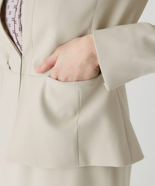 セール】 【洗える／日本製】ノーカラージャケット （ノーカラー