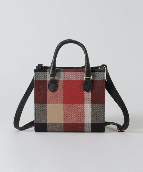 セール】 クレストブリッジチェックキャンバススクエアミニトート