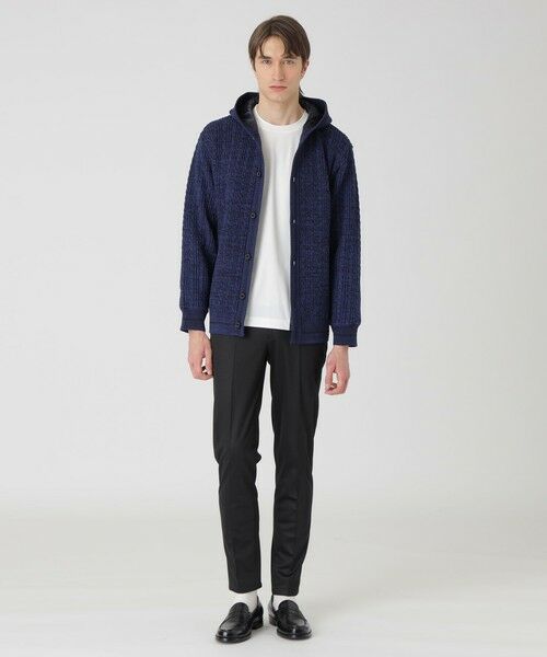 セール】 チェックコンビフードカーディガン （ニット・セーター