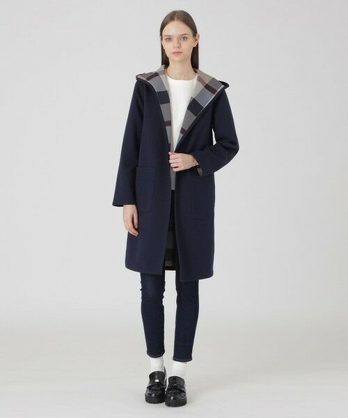 クレストブリッジチェックリバーシブルダンボールコーディガン