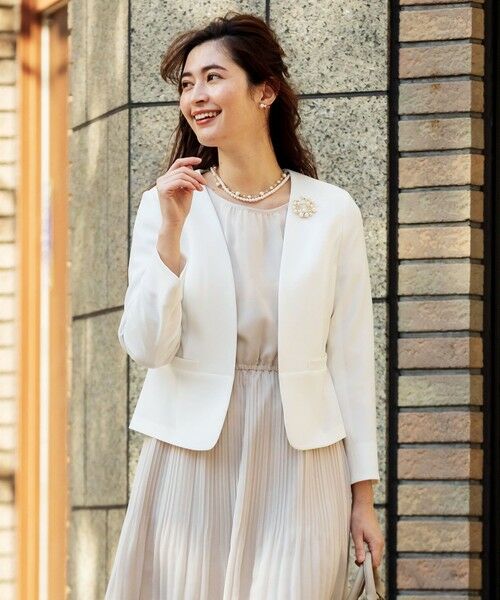 セール】 【洗える】ノーカラーライト ジャケット （ノーカラー