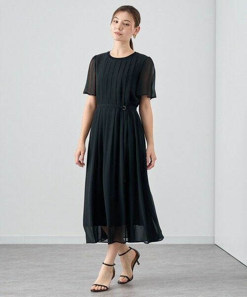 セール】 シフォンコンビタックワンピース （ロング・マキシ丈