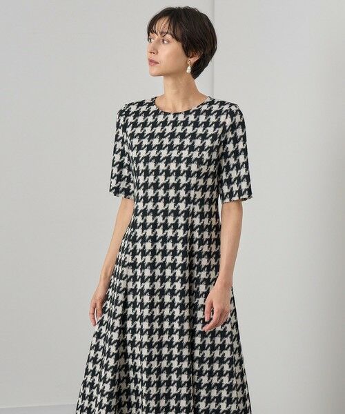 セール】 ストレッチジャガードフレア ワンピース （ロング・マキシ丈