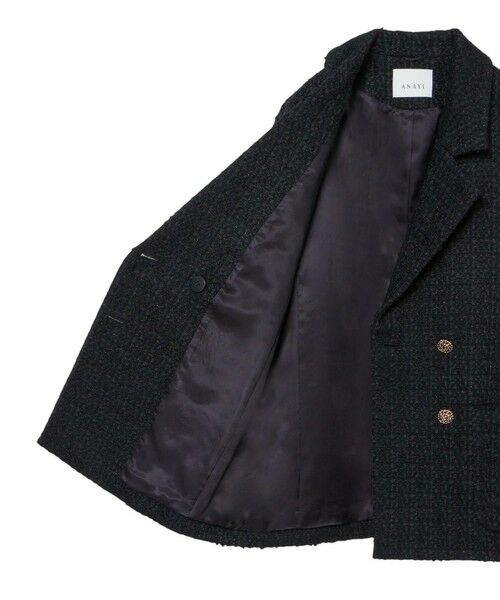 セール】 ラメツイードテーラーダブルコート （ダッフルコート