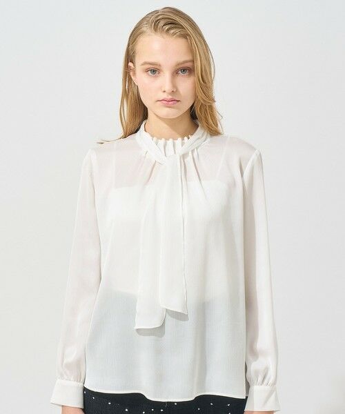 Eternal Line 2025】サテンドット楊柳ボウタイ ブラウス （シャツ