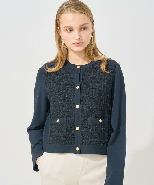 Eternal Line 2025】ミックスツイードコンビジャケットカーディガン