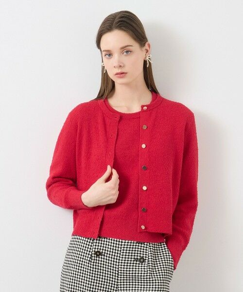 セール】 ネップスムースクルーネックカーディガン （カーディガン