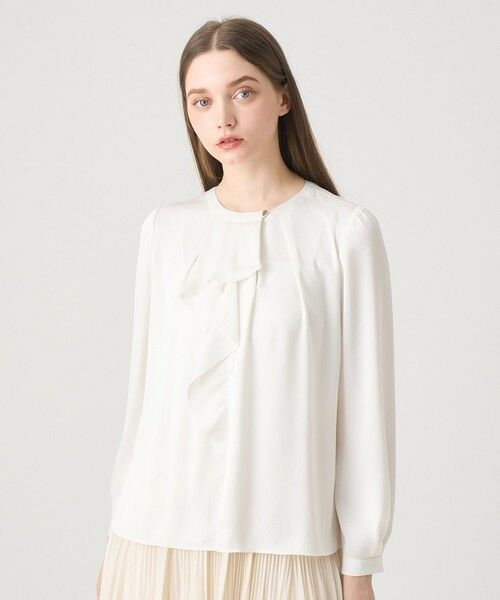 ヴィンテージサテンラッフルブラウス （シャツ・ブラウス）｜ANAYI