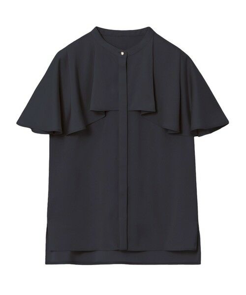 セール】 ストレッチサテンケープブラウス （シャツ・ブラウス