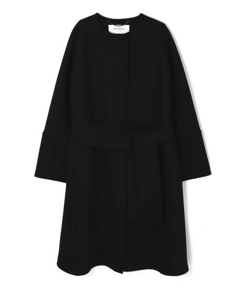 セール】 サンドロリバーベルト付きノーカラーコート （アウター