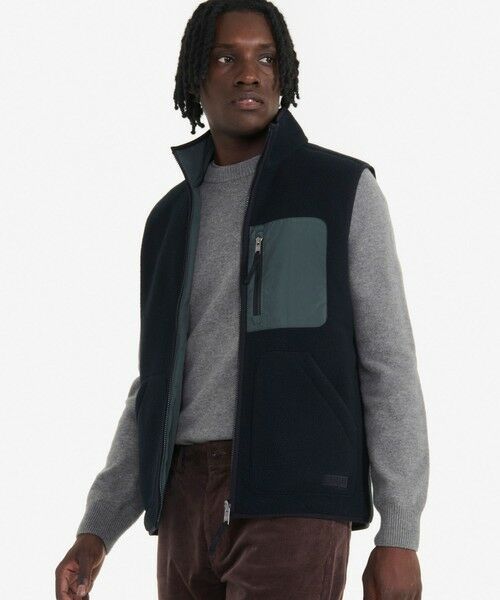 セール】 シェルパフリース リバーシブルベスト / スタンドジップ