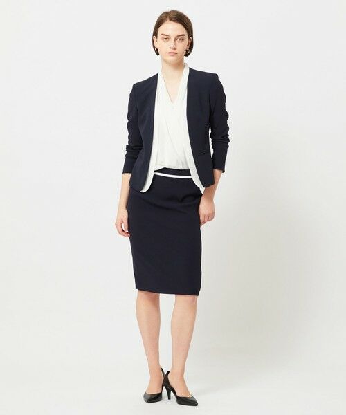 CINDY / ダブルカラージャケット （ノーカラージャケット）｜BEIGE