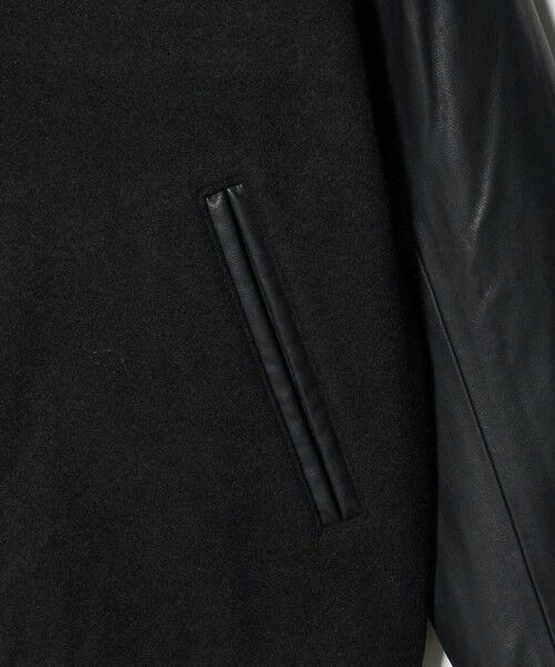 WEB限定 WARDROBE SMART】ブラックメルトン レザーライク スタジャン