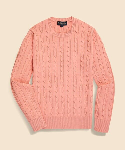 セール】 スーピマコットン ケーブル クルーネックセーター （ニット