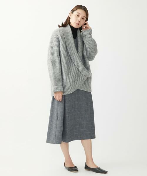 セール】 [日本製]ガンクラブチェック柄ストレッチワンピース （ロング