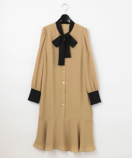 ヘムフレアボウタイワンピース （ミニ丈・ひざ丈ワンピース）｜GRACE