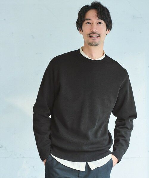 セール】 ポリエステル ウール ミラノリブ クルーネック ニット