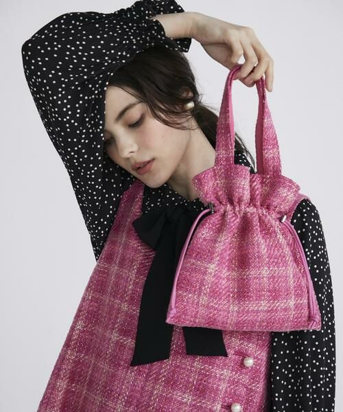 セール】 チェックツイード巾着バッグ （ショルダーバッグ）｜Maglie