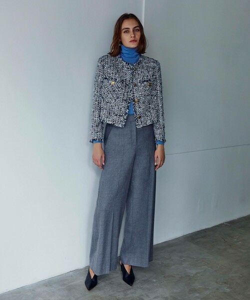 セール】 ラメファンシーツィード ノーカラージャケット （ノーカラー