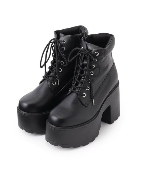 セール】 厚底レースアップブーツ （ブーツ（ショート丈