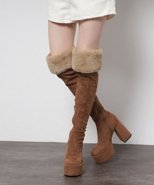 セール】 【ラク盛り／ニーハイブーツ】リピーター続出／脚長美脚 ふわ