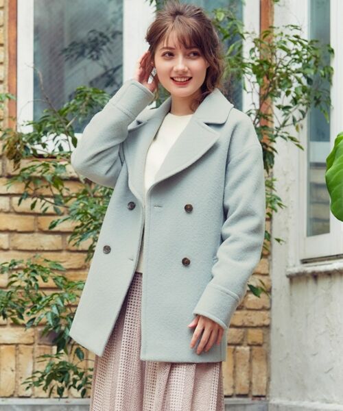 セール】 Fluffyアンゴラドビー Pコート （ピーコート）｜Feroux