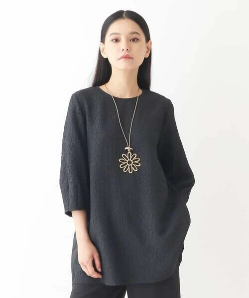 セール】 ふくれジャカードプリーツジョイントチュニック /洗える