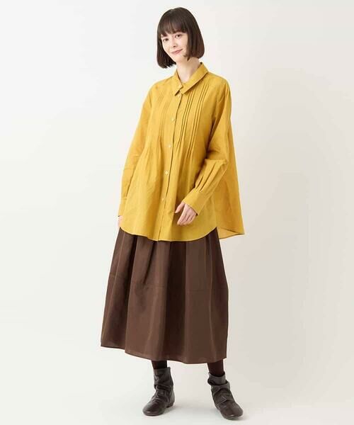 セール】 コットンシルクピンタックブラウス /洗える （シャツ