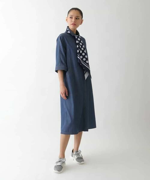 セール】 ステッチポイントデニムワンピース /洗える （ロング・マキシ