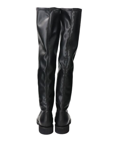 セール】 【FABIO RUSCONI】ラウンドトウストレッチニーハイブーツ