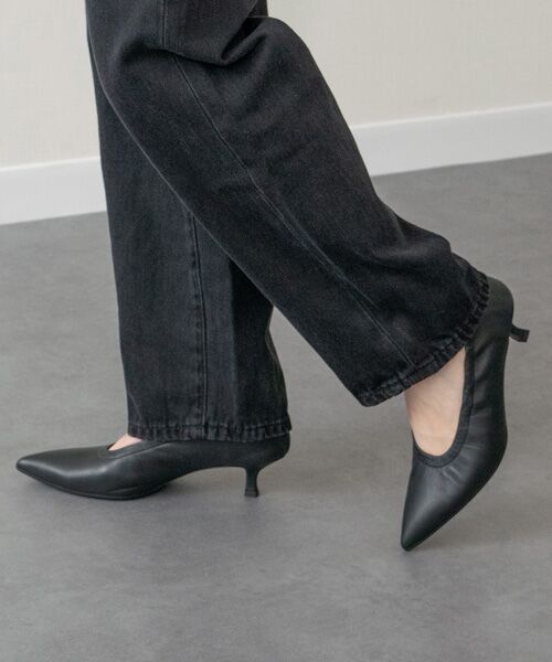 セール】 【FABIO RUSCONI】シャーリングポインテッドパンプス