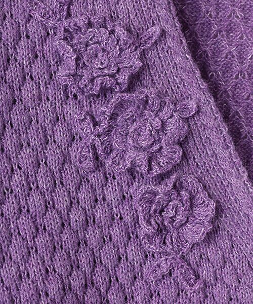 セール】 モチーフ付きダイヤ柄ニットカーディガン （カーディガン