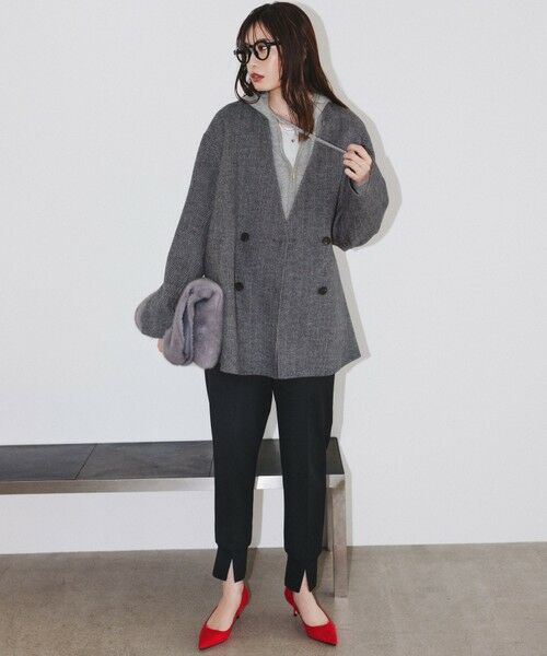 セール】 WoolRever ノーカラーショートコート （その他アウター