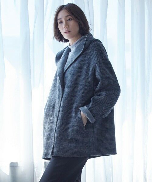 セール】 【リバーシブル】ウールリバー フード付きショートコート