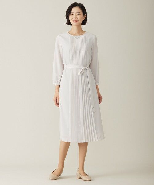 洗える】ノルディス2wayジョーゼット フロントプリーツ ワンピース