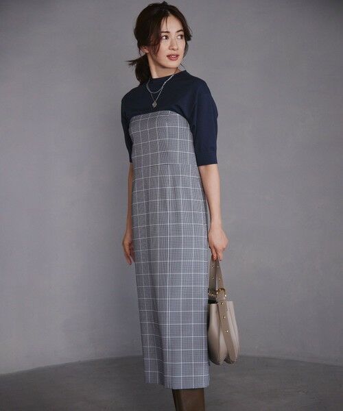 セール】 【洗える】ガンクラブプレイドチェック ワンピース （ロング