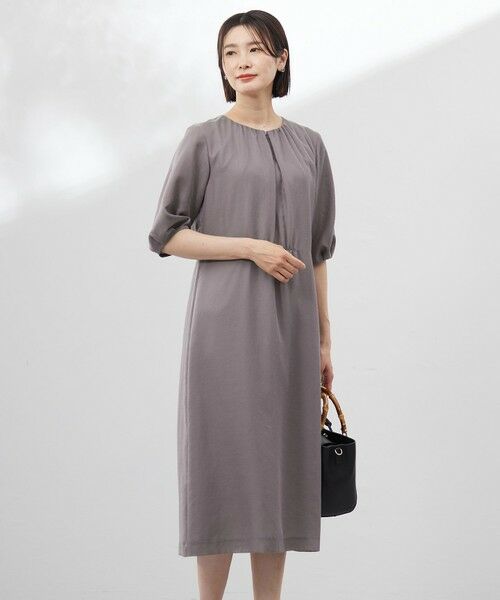 セール】 【洗える】ブライトスパンボイル ワンピース （ロング