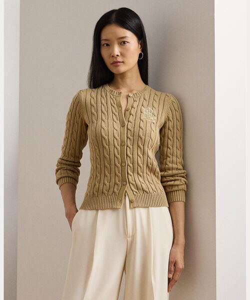 ケーブルニット コットン カーディガン （カーディガン・ボレロ
